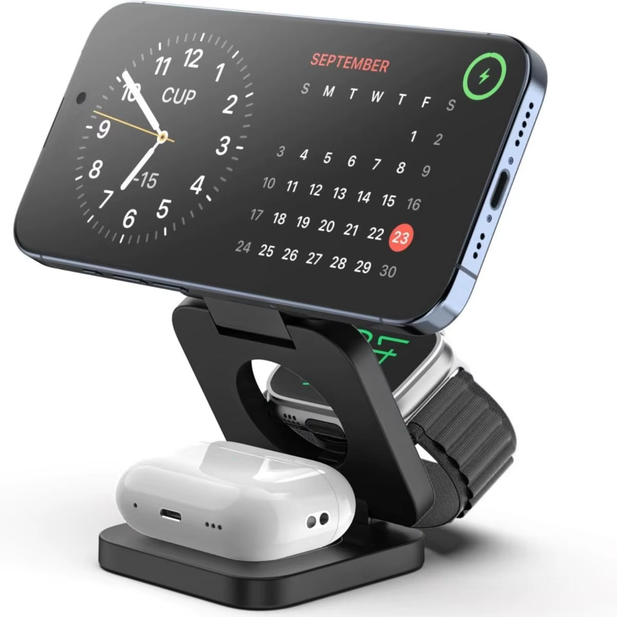 Foldable 3 in 1 Fast Wireless Charger Magnetic Charging for Iphone 16/15/14/13/12 Apple Watch10/9/8/7/6/5/4/3/Se Airpods3/2/Pro